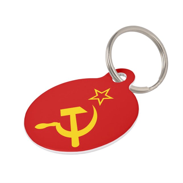 USSR Flag - Soviet Union Flag Pet Tag (Side)