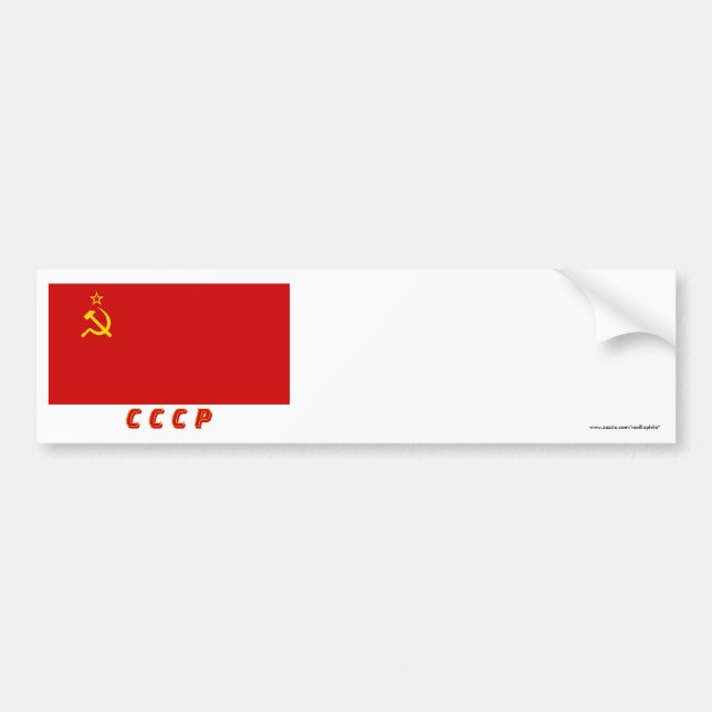 USSR Flag with Initials Bumper Sticker (Front)