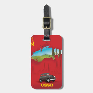 USSR Illustrated map poster Luggage Tag