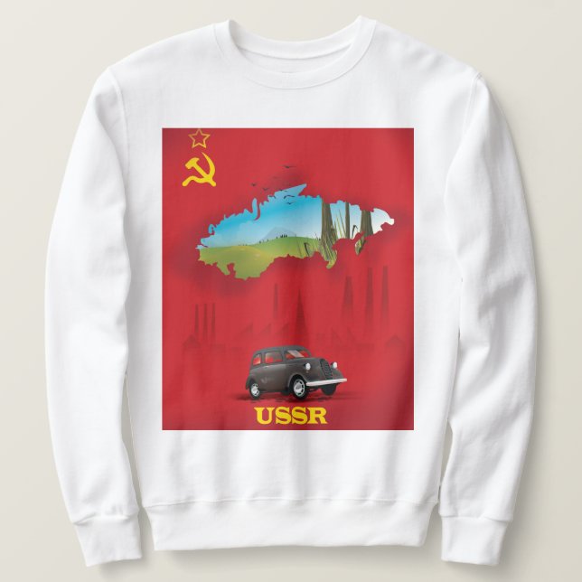 USSR Illustrated map poster Sweatshirt (Design Front)