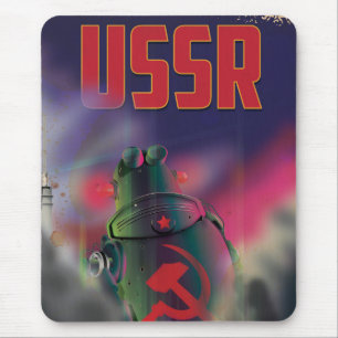 USSR soviet russia cartoon travel poster art. Mouse Pad