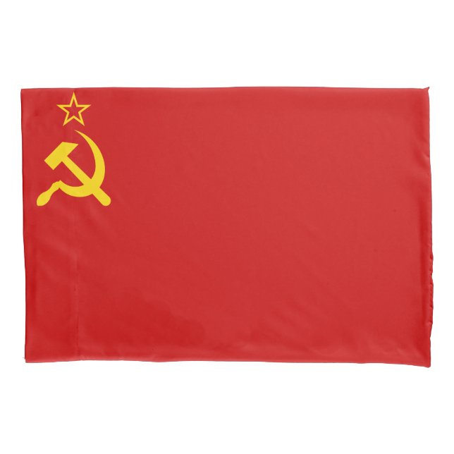 USSR Soviet Union Communist Sickle and Hammer Pillowcase (Front)