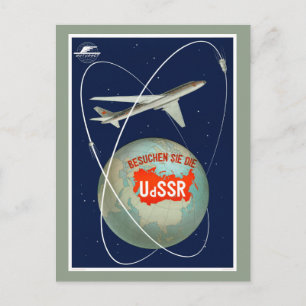 USSR Soviet Union Vintage Travel Poster Restored Postcard