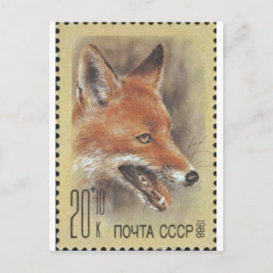 USSR Stamp ~ Fox Postcard