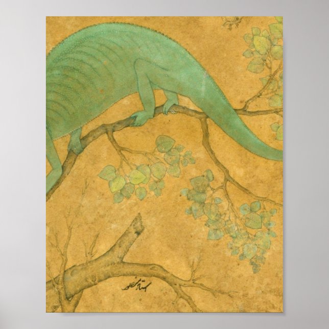 Ustad Mansur - Chameleon In A Tree Poster (Front)