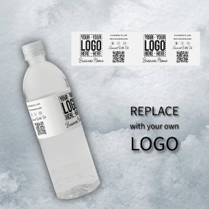 ustom Business Logo Corporate Company Modern Cool Water Bottle Label