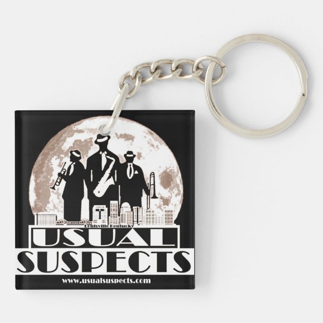Usual Suspects Band Square Key Chain (Back)