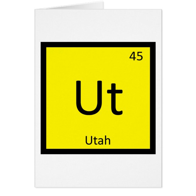 Ut - Utah State Chemistry Periodic Table Symbol (Front)