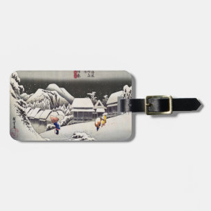 Utagawa Hiroshige - Evening Snow at Kanbara Luggage Tag