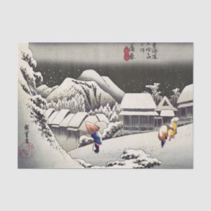 Utagawa Hiroshige - Evening Snow at Kanbara Tissue Paper