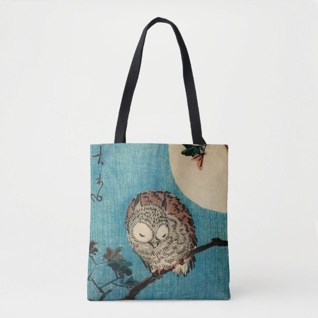 Utagawa Hiroshige - Horned Owl on Maple Branch Tote Bag (Front)
