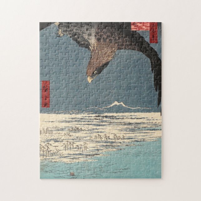 Utagawa Hiroshige Japanese Woodblock Eagle Jigsaw Puzzle (Vertical)