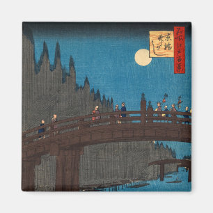 Utagawa Hiroshige - Kyoto Bridge by Moonlight Magnet