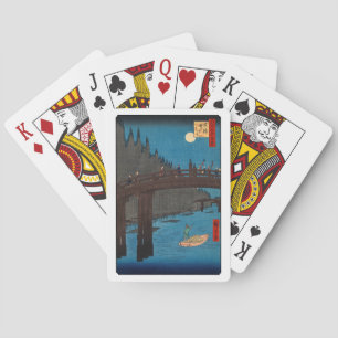 Utagawa Hiroshige - Kyoto Bridge by Moonlight Playing Cards