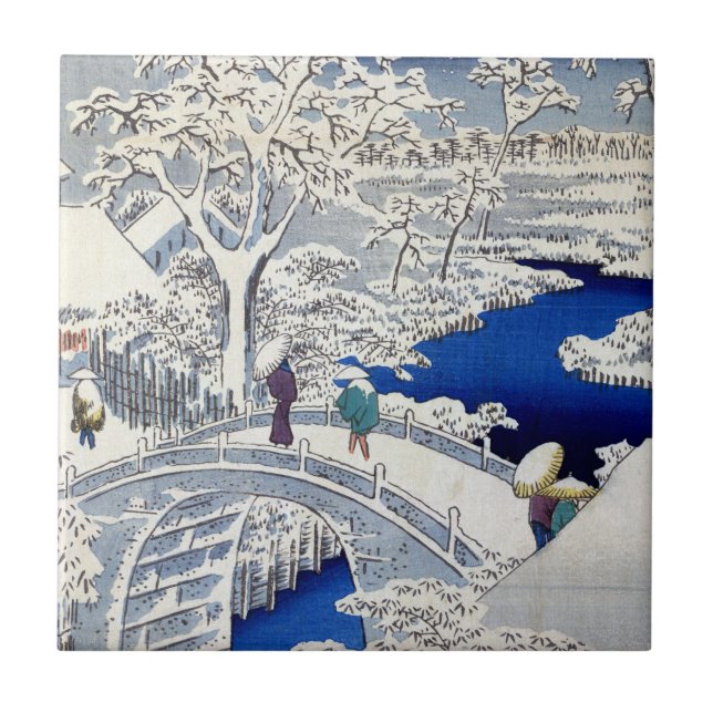 Utagawa Hiroshige Meguro Drum Bridge and Sunset Tile (Front)
