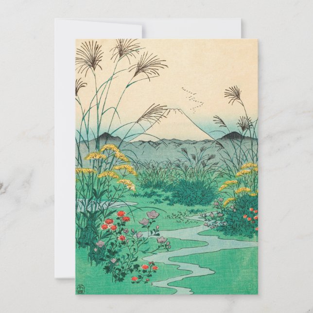 Utagawa Hiroshige - Otsuki Plain in Kai Province Invitation (Front)