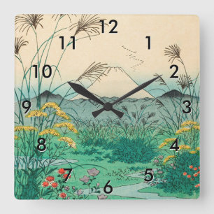 Utagawa Hiroshige - Otsuki Plain in Kai Province Square Wall Clock