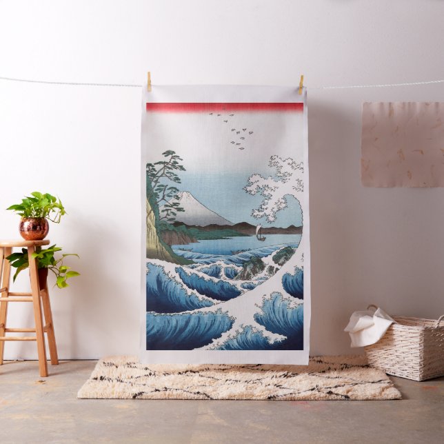 Utagawa Hiroshige - Sea off Satta, Suruga Province Fabric (In Situ)