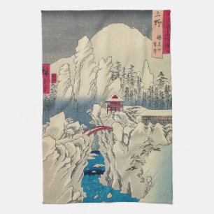 Utagawa Hiroshige - Snow on Mount Haruna Tea Towel