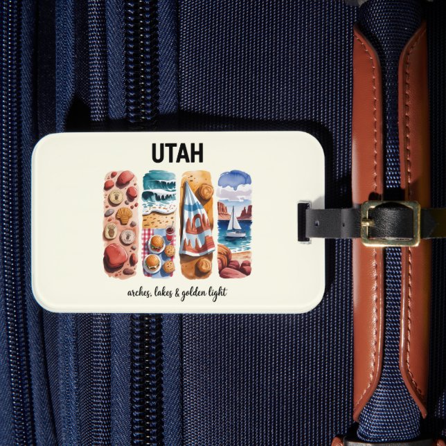 Utah – Arches, Lakes & Golden Light Luggage Tag (Front Insitu 4)
