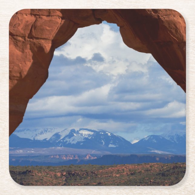 Utah, Arches National Park, Delicate Arch Square Paper Coaster (Front)