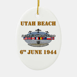 Utah Beach 6th June 1944 Ceramic Tree Decoration