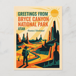 Utah – Bryce Canyon National Park Retro 1930s Postcard