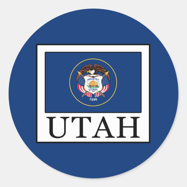 Utah Classic Round Sticker (Front)