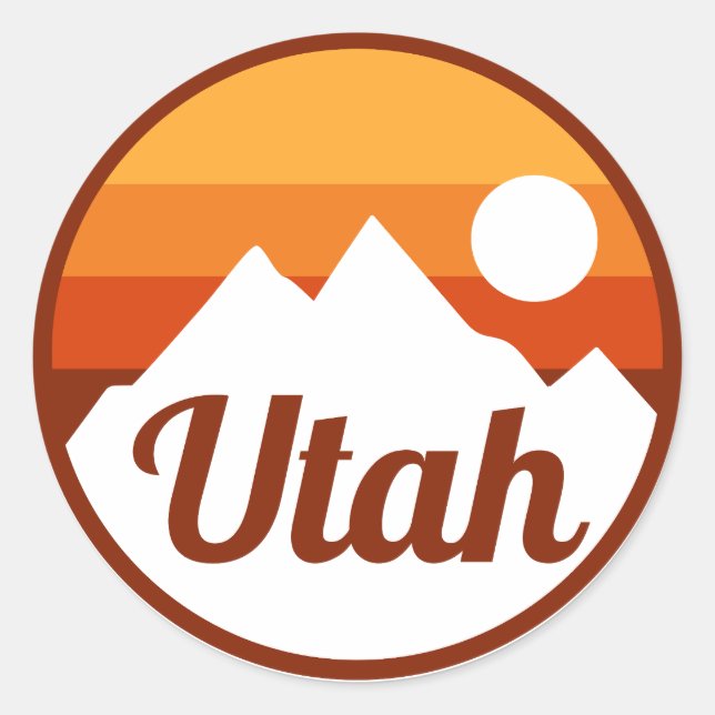 Utah Classic Round Sticker (Front)