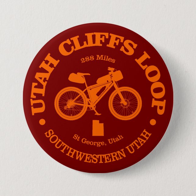 Utah Cliffs Loop (cycling) 7.5 Cm Round Badge (Front)