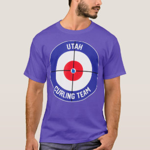 Utah Curling Team Sweep Rock UT State Outline T-Shirt