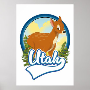 Utah Deer Travel logo Poster