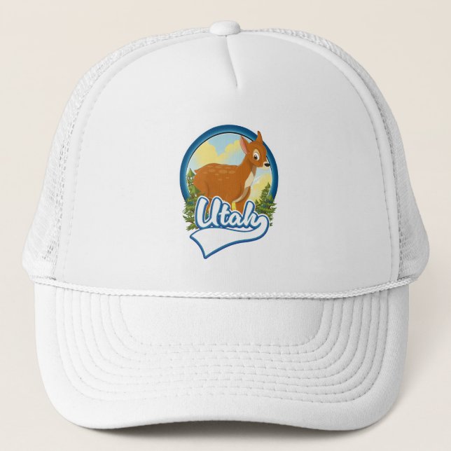 Utah Deer Travel logo Trucker Hat (Front)