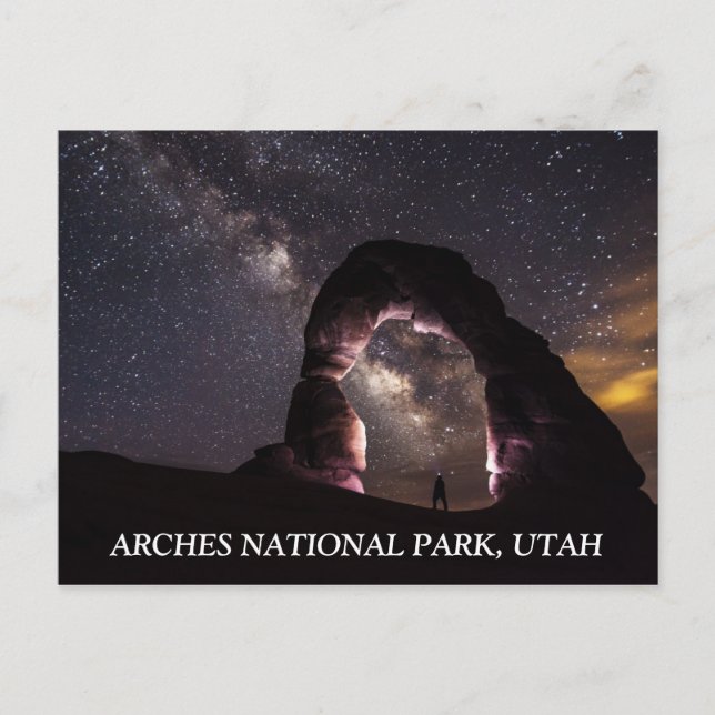 Utah Delicate Arch night stars milky way landscape Postcard (Front)