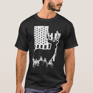 Utah Elk Hunting State Map US Flag Patriotic Hunte T-Shirt