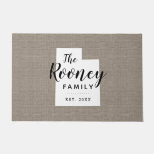 Utah Family Monogram State Doormat