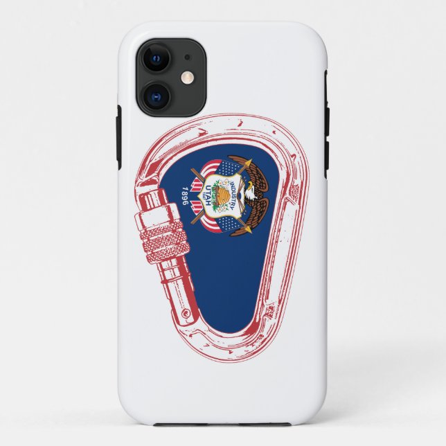 Utah Flag Climbing Carabiner Case-Mate iPhone Case (Back)