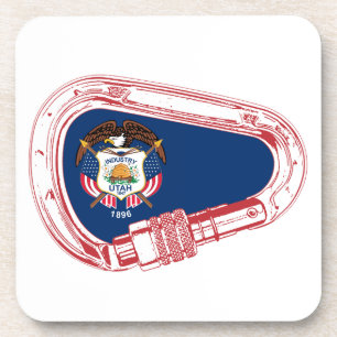 Utah Flag Climbing Carabiner Coaster