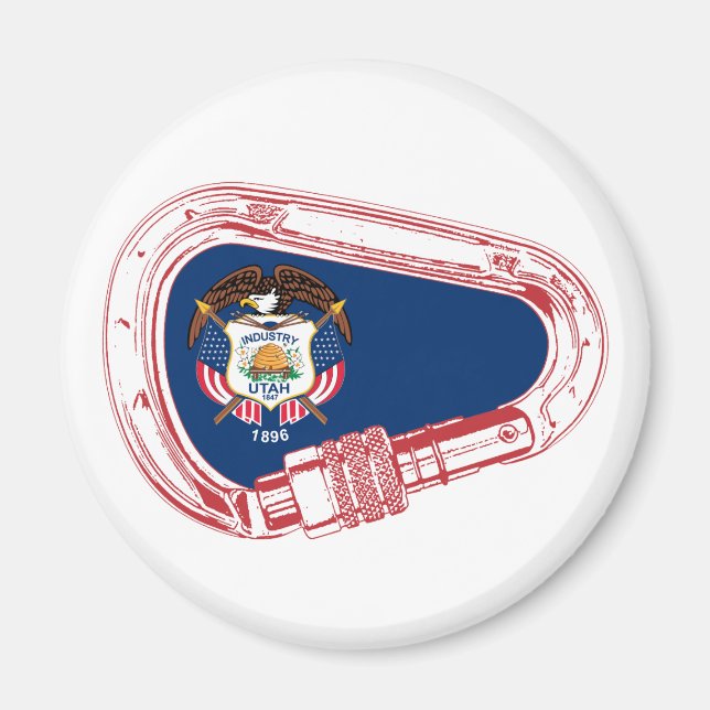 Utah Flag Climbing Carabiner Magnet (Front)