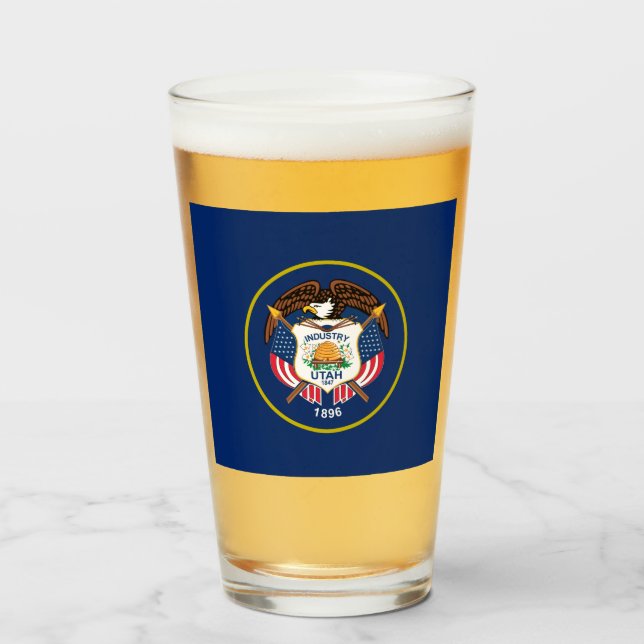 Utah flag  glass (Front Filled)
