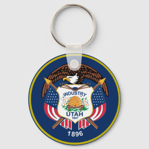 Utah flag key ring