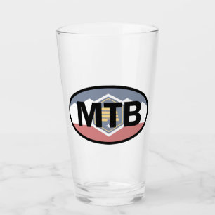 Utah Flag Mountain Biking Oval Glass