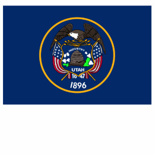 Utah Flag Statuette Photo Sculpture Badge