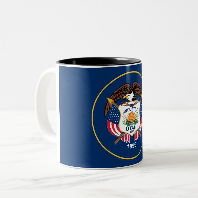 Utah flag Two-Tone coffee mug (Front Left)