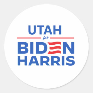 Utah for Biden Harris Classic Round Sticker