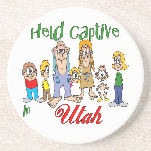 Utah Funny Trailer Park Sandstone Coaster (Front)