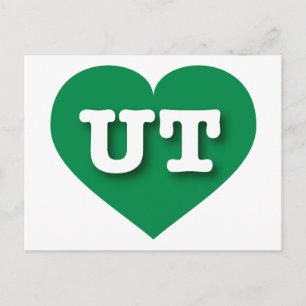 Utah Green Heart - I love UT Postcard