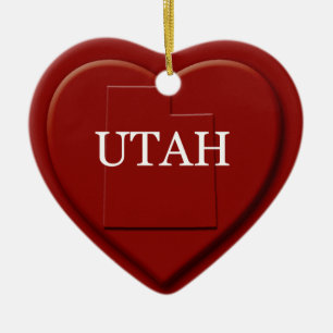 Utah Heart Map Christmas Ornament