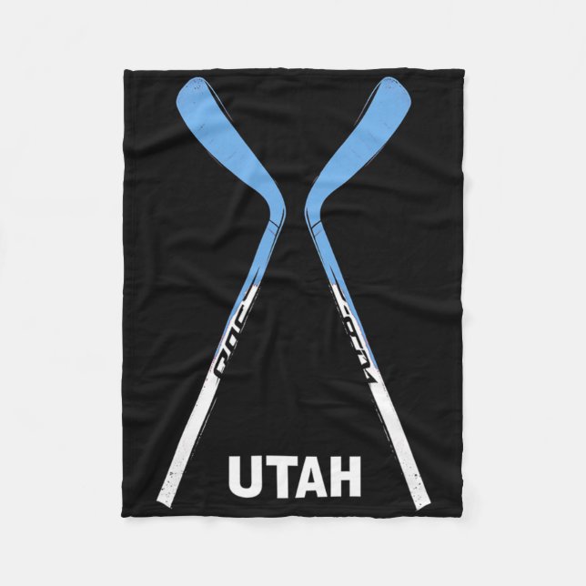 Utah Hockey Sticks  Fleece Blanket (Front)