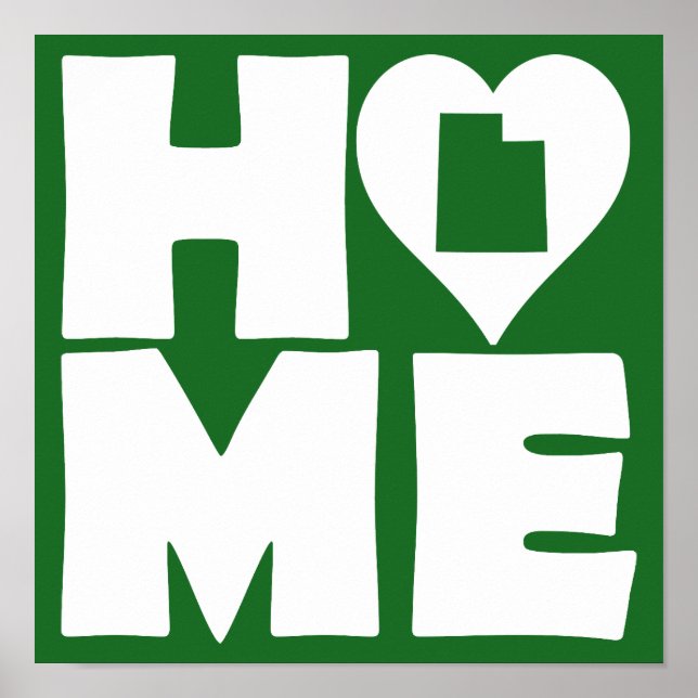 Utah Home Heart State Poster Sign (Front)